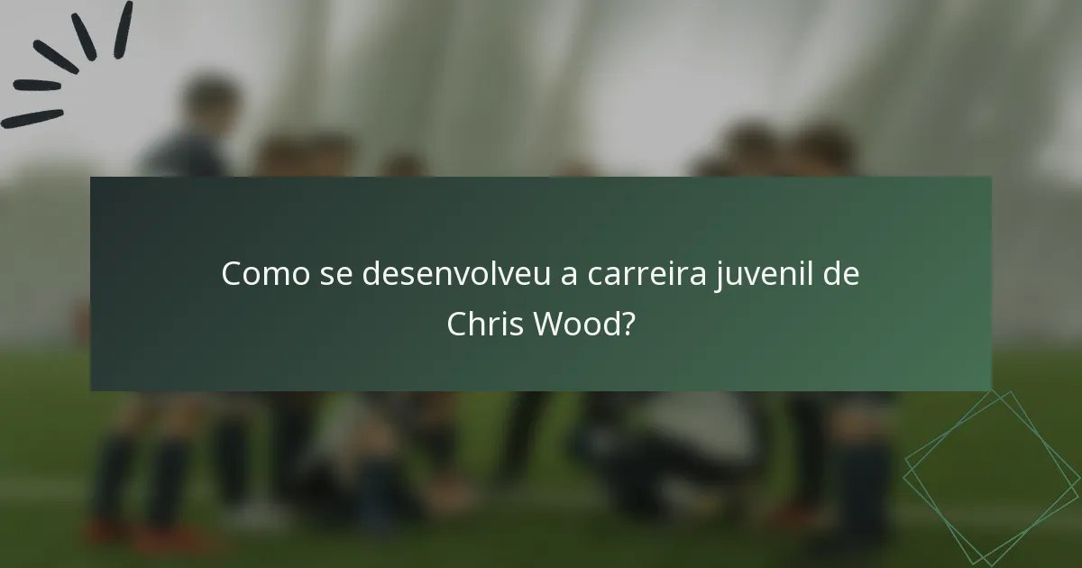 Como se desenvolveu a carreira juvenil de Chris Wood?