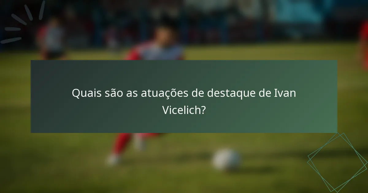 Quais são as atuações de destaque de Ivan Vicelich?