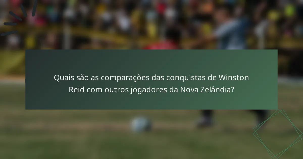 Quais são as comparações das conquistas de Winston Reid com outros jogadores da Nova Zelândia?