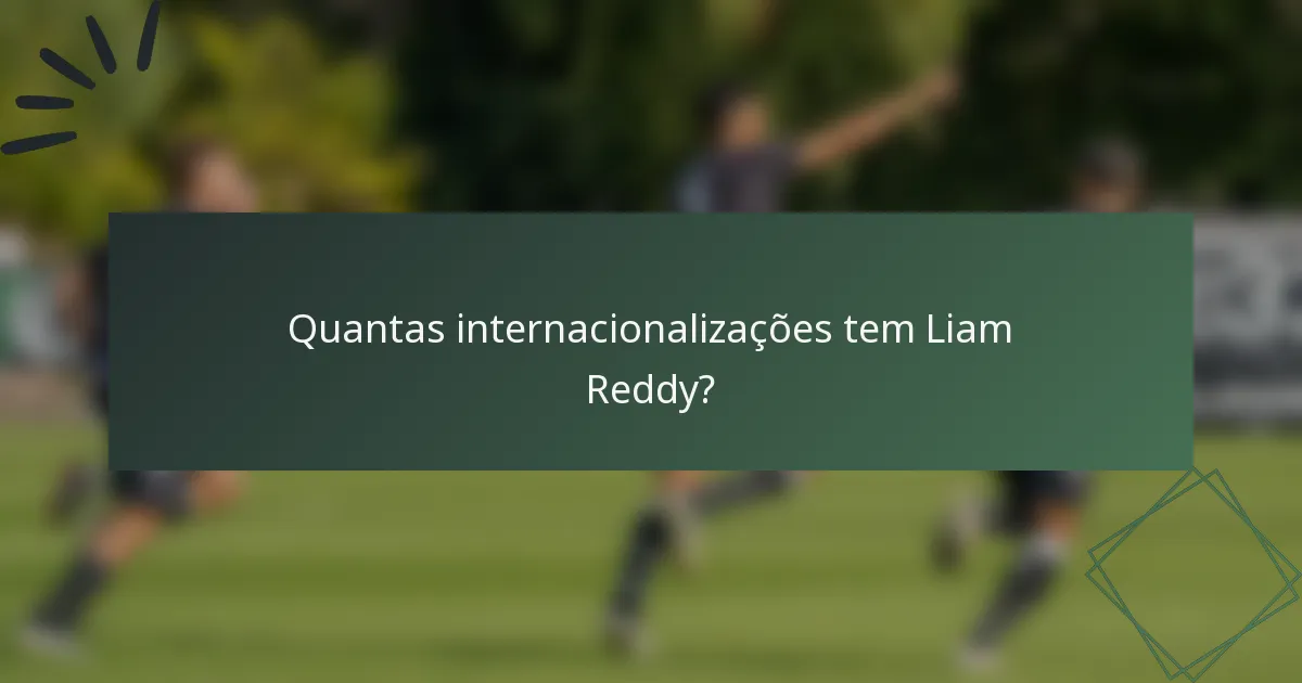 Quantas internacionalizações tem Liam Reddy?