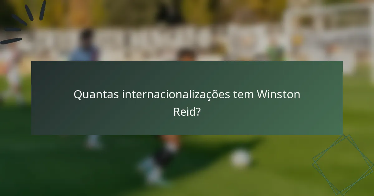 Quantas internacionalizações tem Winston Reid?